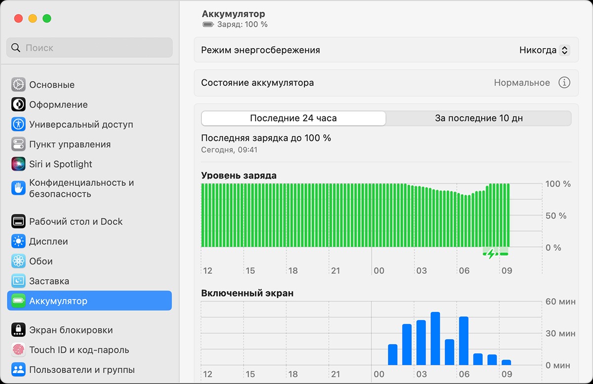 износ аккумулятора MacBook
